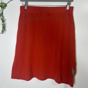 Ibex Merino Wool Organic Cotton Skirt Orange Cinnamon Red